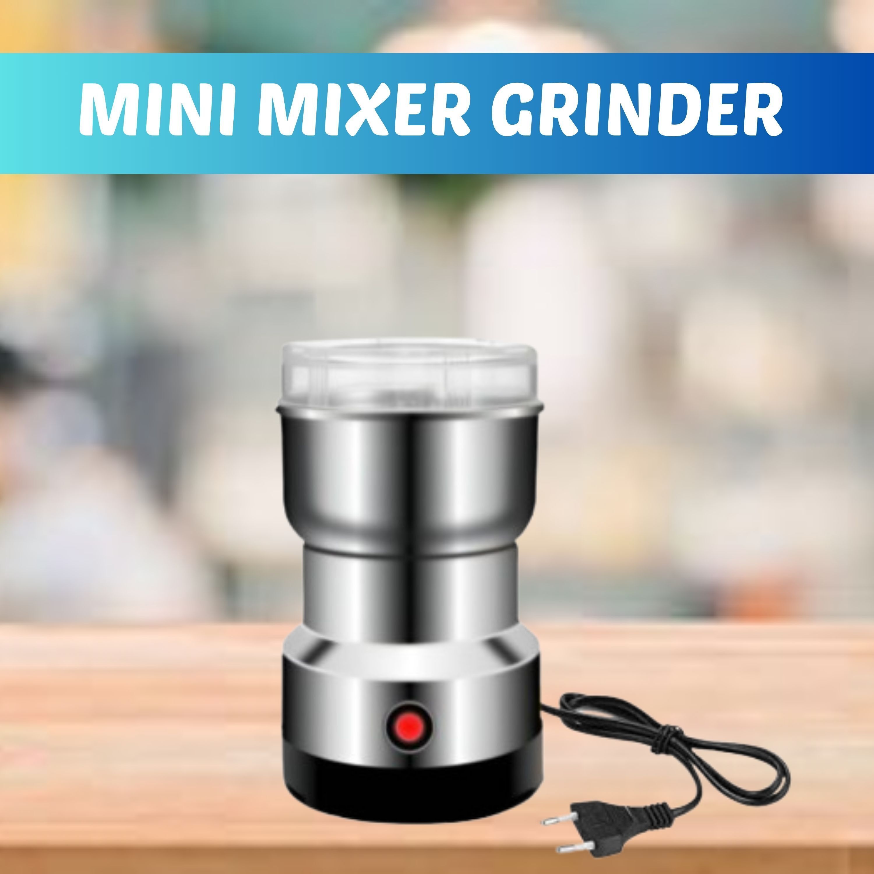 Mini Electric Mixer Grinder - Stainless Steel Small Masala Spice Machine 220 W Juicer Mixer Grinder-image-10