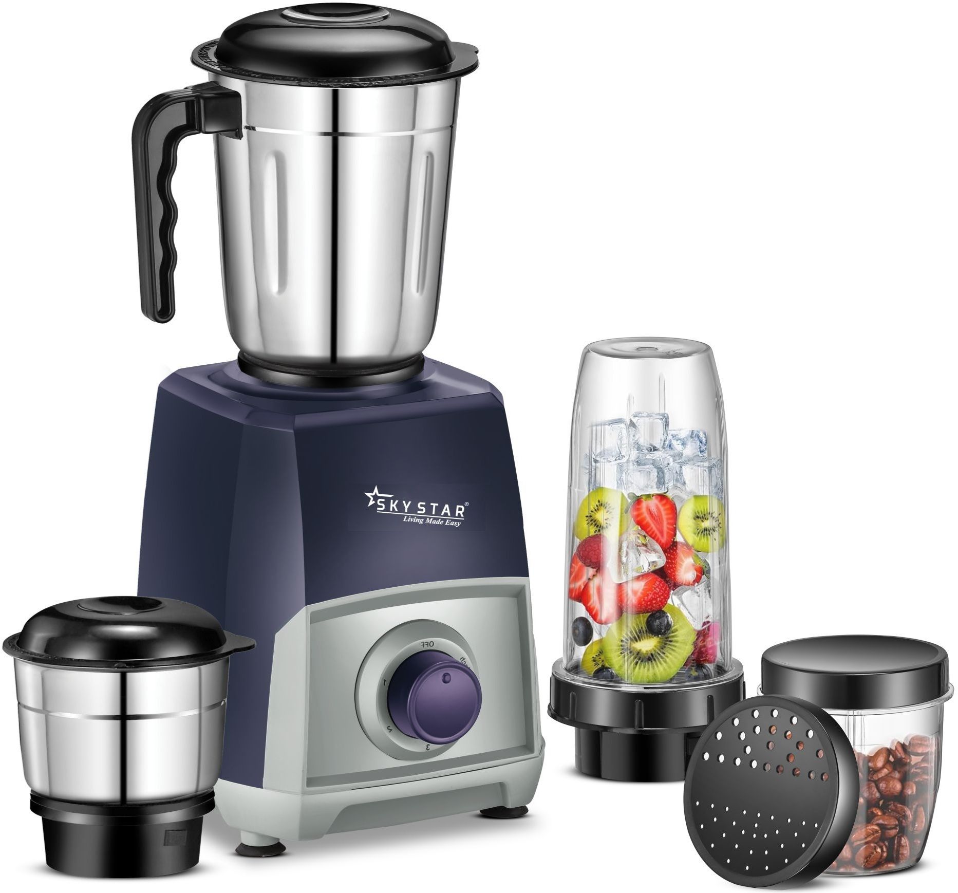 Powerful Navy Mixer With 4 Jar 750 W Juicer Mixer Grinder-image-48