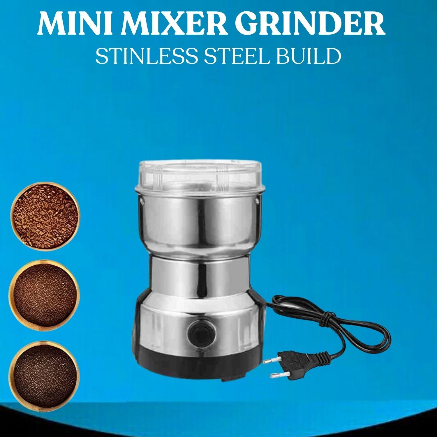 Electric Coffee and Spice Grinder, Stainless Steel 220 W Juicer Mixer Grinder-image-38