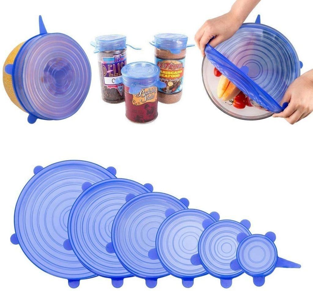 6 pcs Silicone lid cover silicon lids kitchenware 10 inch Lid Set, Pack of 6-image-28