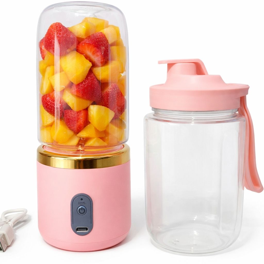 Portable USB Rechargeable Juicer Blender Bottle with Extra Cup for Smoothies Mixer Juicer Jar-image-15