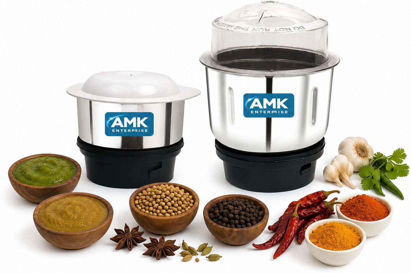 amk enterprise Mixer Grinder Jar Combo 400ml + 180ml Stainless Steel Grinding Jar for Chutney Mixer Juicer Jar-picture-11