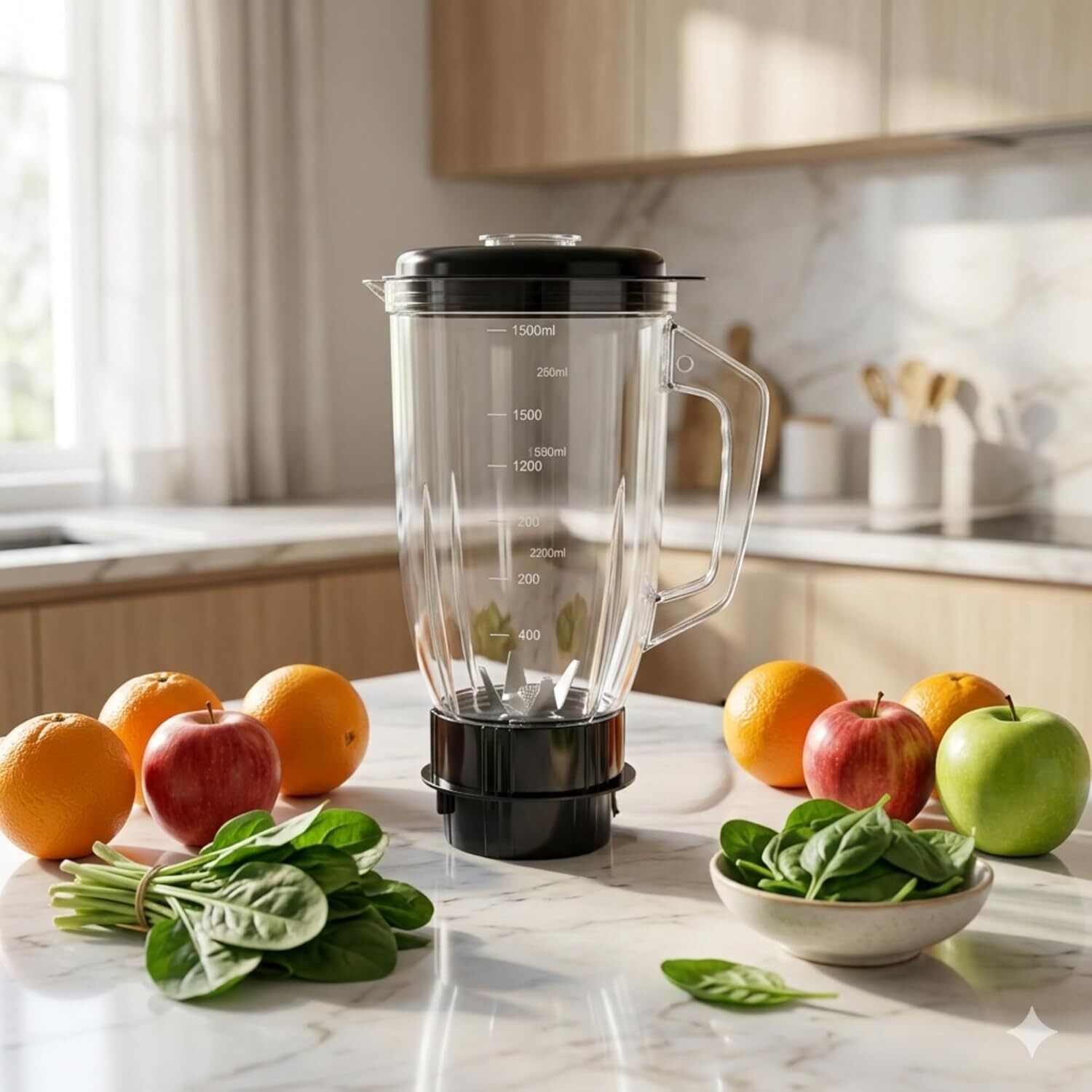 Mixer Juicer Jar 1500ML with Steel Blades & Food Grade Plastic Body Mixer Juicer Jar-image-30