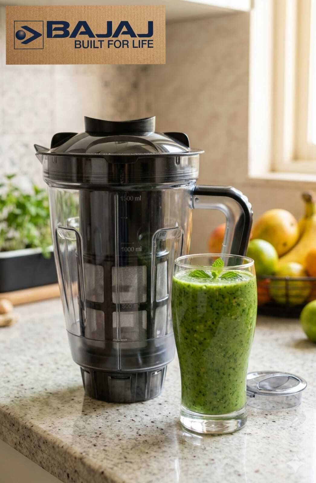bajaj All Military & Ninja Series* With Fruit Filter & Food Pusher Attachment Mixer Juicer Jar-picture-29