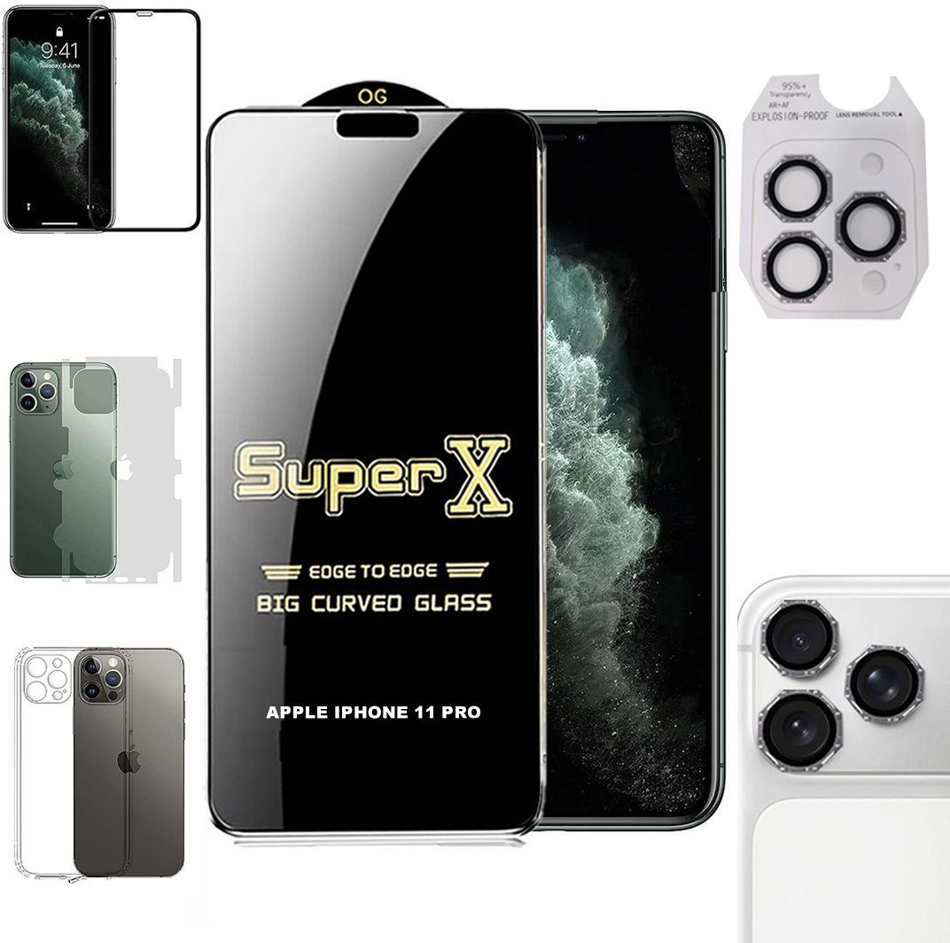 Cover Accessory Combo for APPLE IPHONE 11 PRO BACK COVER|DESINGER RING|SUPER X GLASS|BACK MEMBRANE-image-18