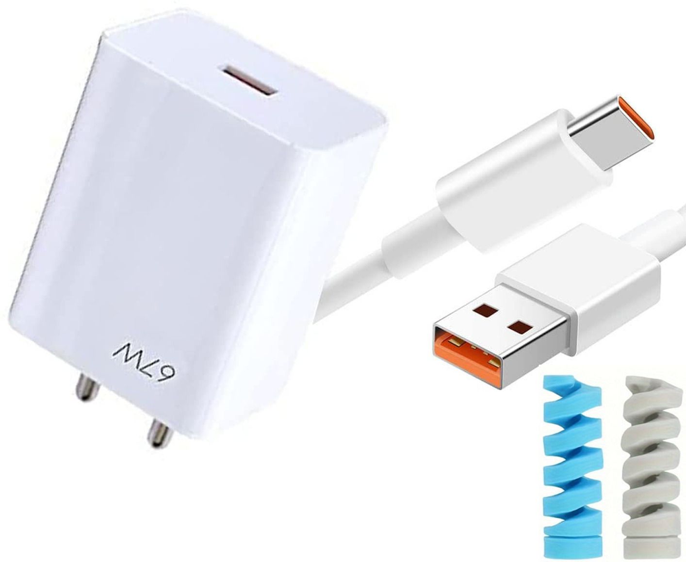 Wall Charger Accessory Combo for 80W Realme C35 / C 35 Quick Dash Flash Super Vooc-image-15