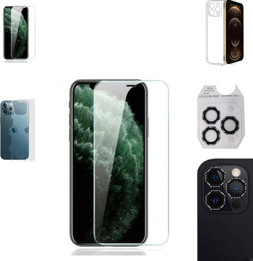 Cover Accessory Combo for APPLE IPHONE 12 PRO BACK COVER|OCTA RING|BORDERLESS TEMPERED|BACK MEMBRANE-image-7