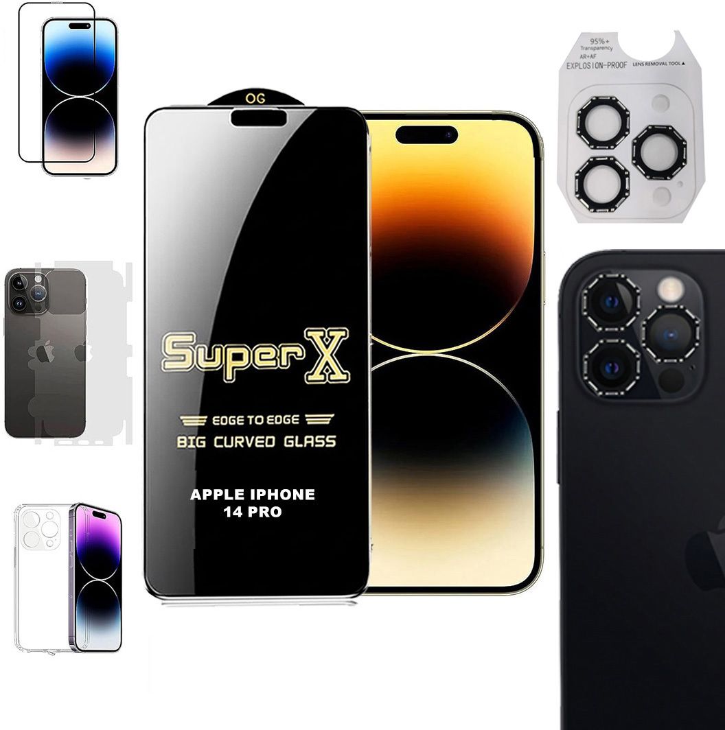 Cover Accessory Combo for APPLE IPHONE 14 PRO BACK COVER|DESINGER RING|SUPER X GLASS|BACK MEMBRANE-image-42