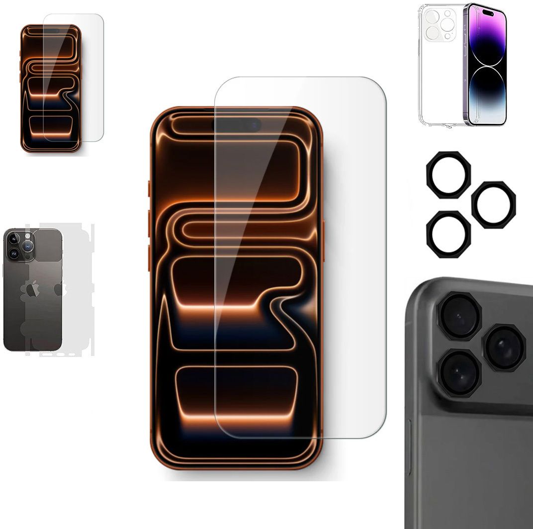 Cover Accessory Combo for APPLE IPHONE 17 PRO MAX BACK COVER|HEXA RING|BORDERLESS TEMPERED|BACK MEMBRANE-image-47