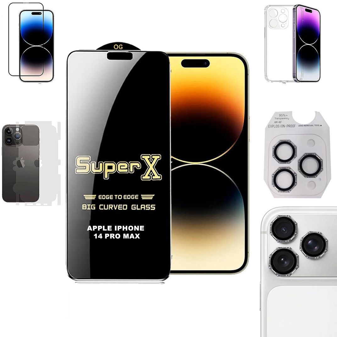 Cover Accessory Combo for APPLE IPHONE 14 PRO MAX BACK COVER|DESINGER RING|SUPER X GLASS|BACK MEMBRANE-image-38