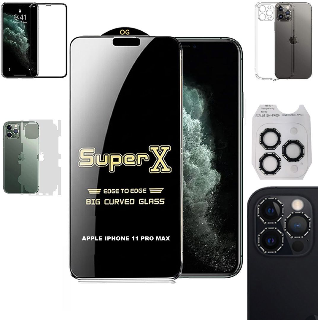 Cover Accessory Combo for APPLE IPHONE 11 PRO MAX BACK COVER|DESINGER RING|SUPER X GLASS|BACK MEMBRANE-image-40