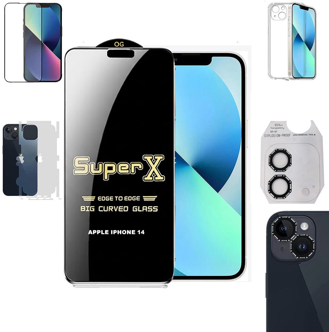 Cover Accessory Combo for APPLE IPHONE 14 BACK COVER|DESINGER RING|SUPER X GLASS|BACK MEMBRANE-image-39