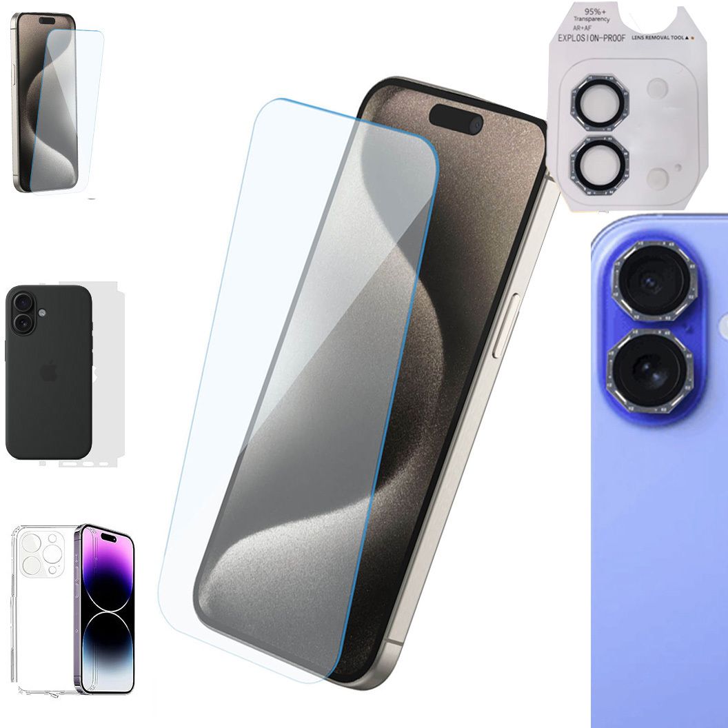 Cover Accessory Combo for APPLE IPHONE 16 BACK COVER|OCTA RING|BORDERLESS TEMPERED|BACK MEMBRANE-image-47