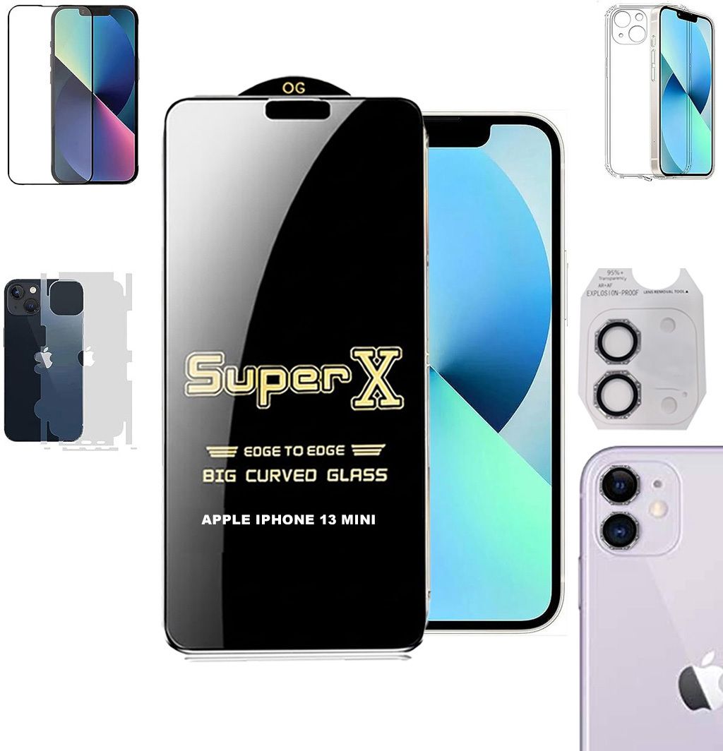 Cover Accessory Combo for APPLE IPHONE 13 MINI BACK COVER|DESINGER RING|SUPER X GLASS|BACK MEMBRANE-image-34