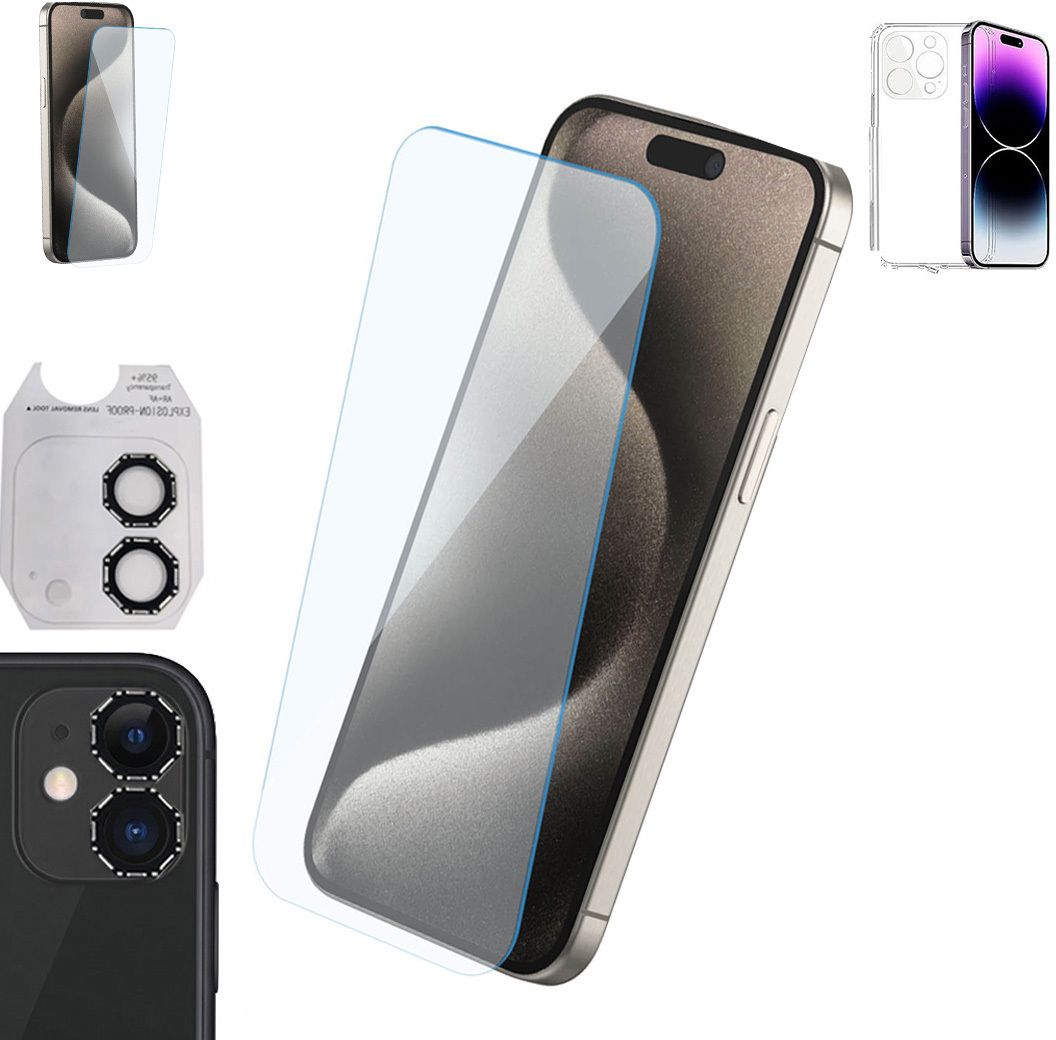 Cover Accessory Combo for APPLE IPHONE 16 BACK COVER|OCTA RING|BORDERLESS TEMPERED|BACK MEMBRANE-image-2