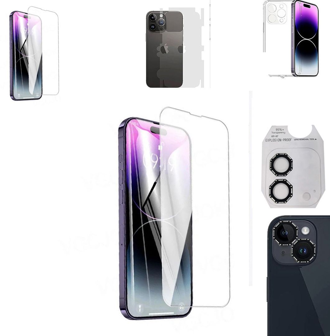 Cover Accessory Combo for APPLE IPHONE 14 PLUS BACK COVER|OCTA RING|BORDERLESS TEMPERED|BACK MEMBRANE-image-20