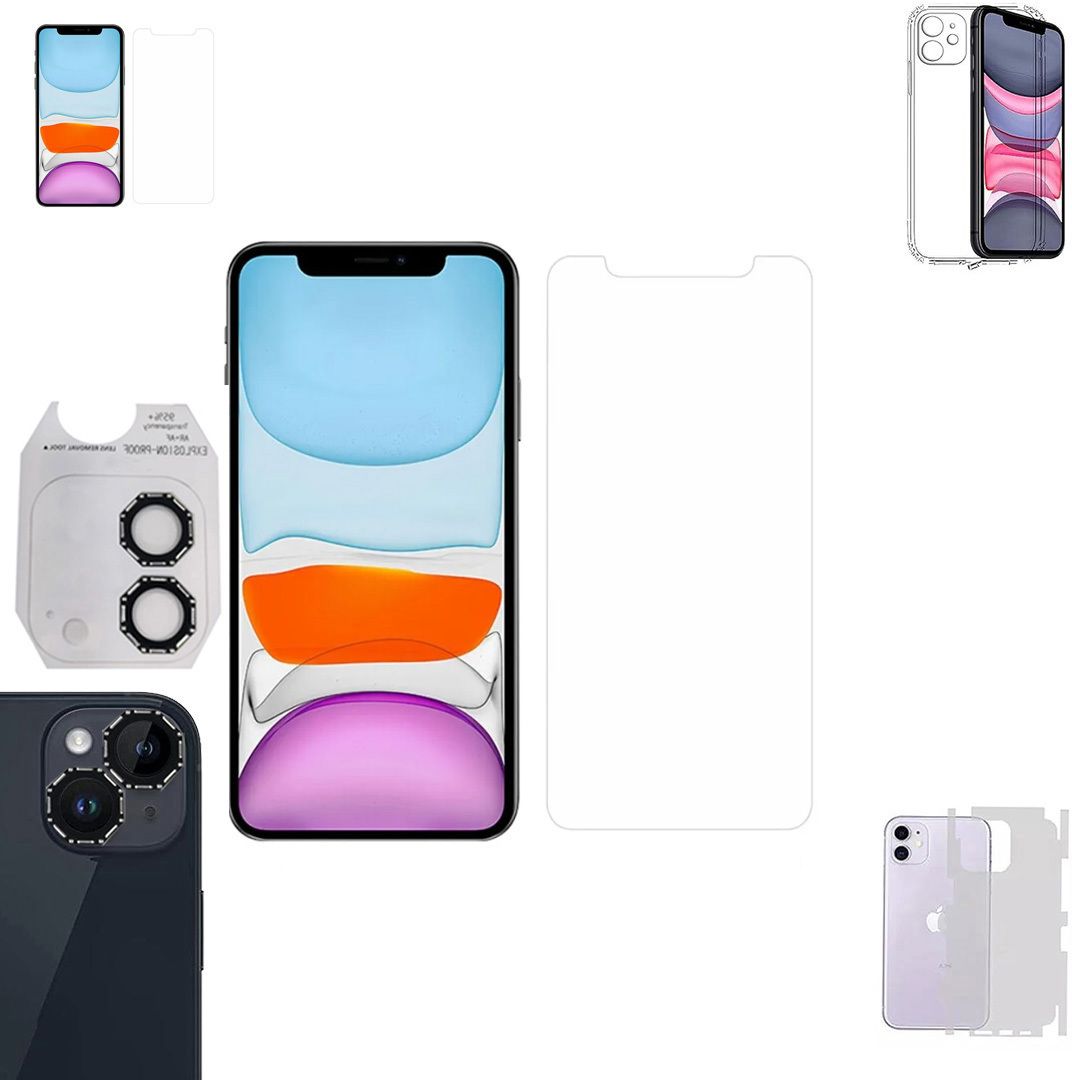 Cover Accessory Combo for APPLE IPHONE 12 MINI BACK COVER|OCTA RING|BORDERLESS TEMPERED|BACK MEMBRANE-image-2
