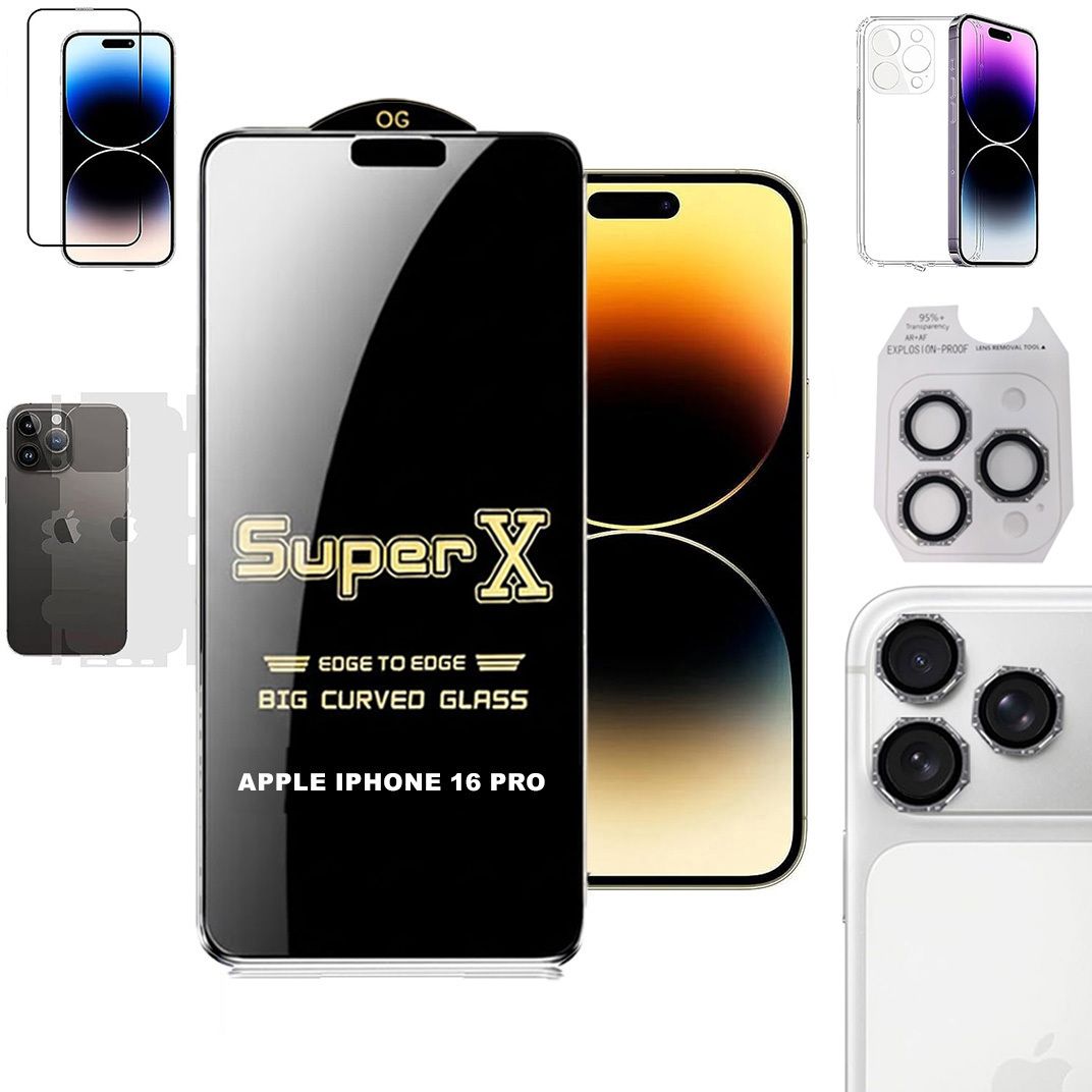 Cover Accessory Combo for APPLE IPHONE 16 PRO BACK COVER|DESINGER RING|SUPER X GLASS|BACK MEMBRANE-image-22