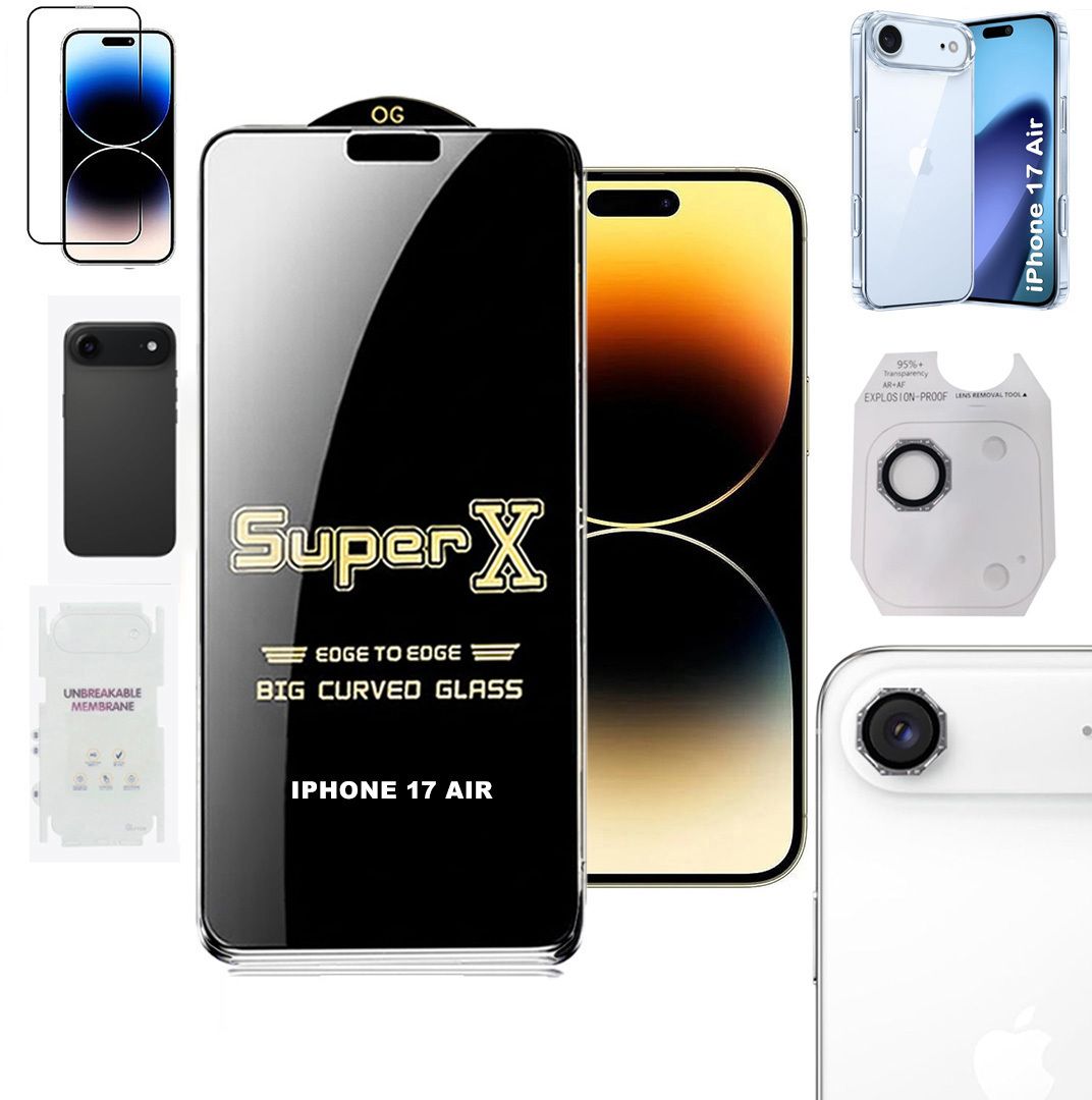 Cover Accessory Combo for APPLE IPHONE 17 AIR BACK COVER|DESINGER RING|SUPER X GLASS|BACK MEMBRANE-image-2