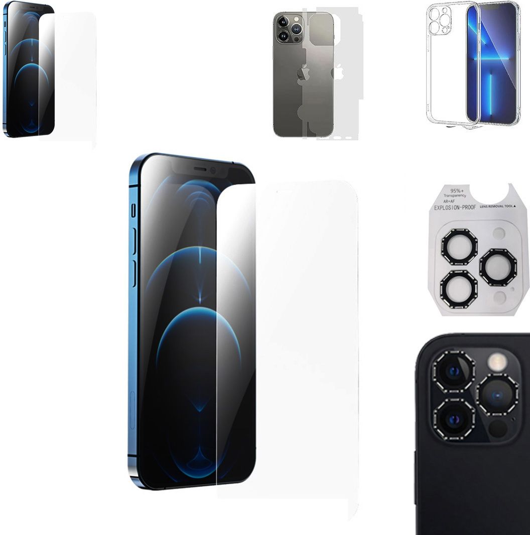 Cover Accessory Combo for APPLE IPHONE 13 PRO MAX BACK COVER|OCTA RING|BORDERLESS TEMPERED|BACK MEMBRANE-image-46
