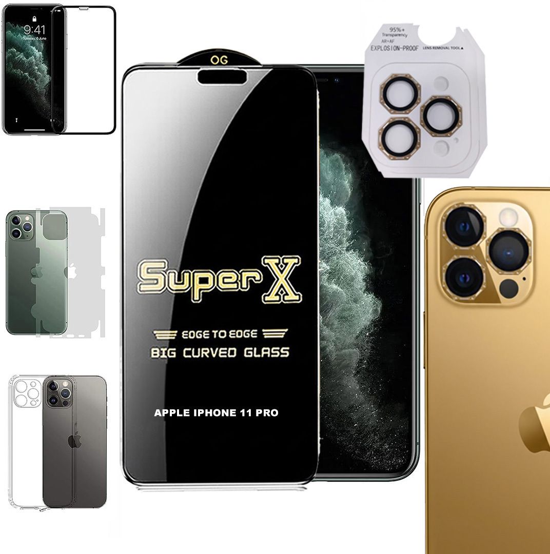 Cover Accessory Combo for APPLE IPHONE 11 PRO BACK COVER|DESINGER RING|SUPER X GLASS|BACK MEMBRANE-image-29