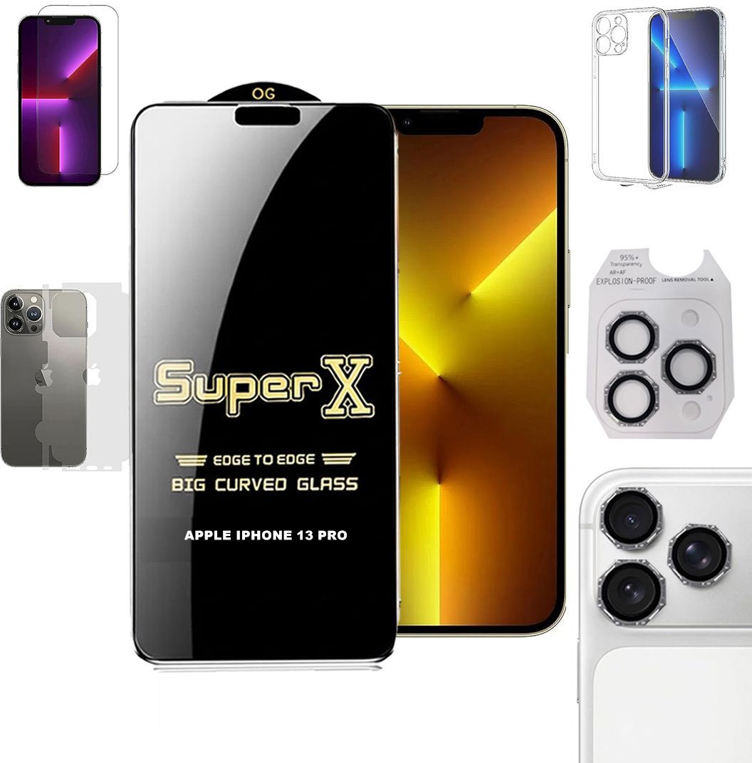 Cover Accessory Combo for APPLE IPHONE 13 PRO BACK COVER|DESINGER RING|SUPER X GLASS|BACK MEMBRANE-image-38