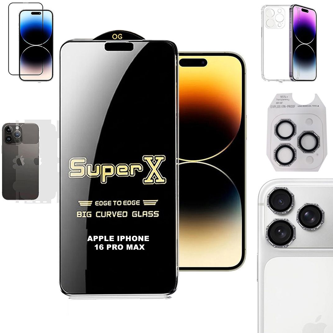 Cover Accessory Combo for APPLE IPHONE 16 PRO MAX BACK COVER|DESINGER RING|SUPER X GLASS|BACK MEMBRANE-image-33