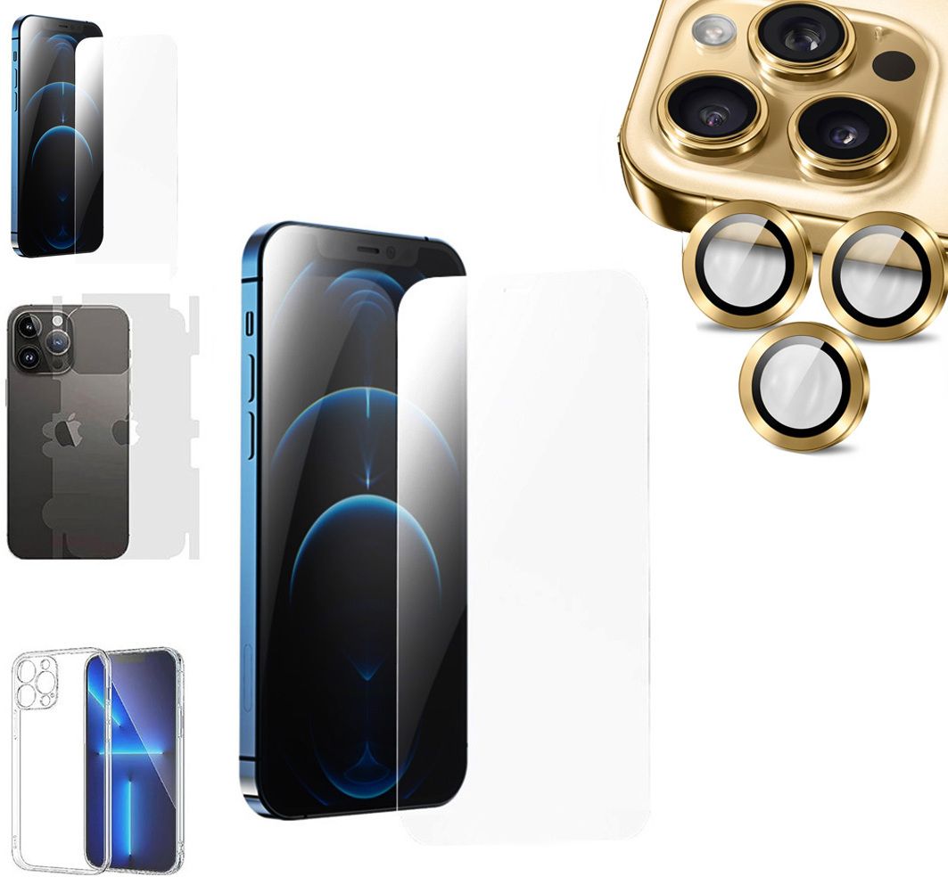 Cover Accessory Combo for APPLE IPHONE 13 PRO MAX BACK COVER|AR+AF RING|BORDERLESS TEMPERED|BACK MEMBRANE-image-20