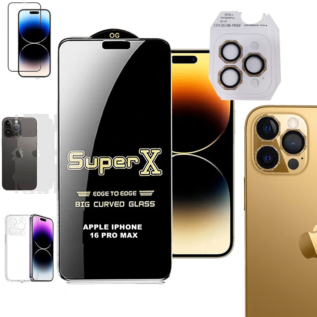 Cover Accessory Combo for APPLE IPHONE 16 PRO MAX BACK COVER|DESINGER RING|SUPER X GLASS|BACK MEMBRANE-image-37