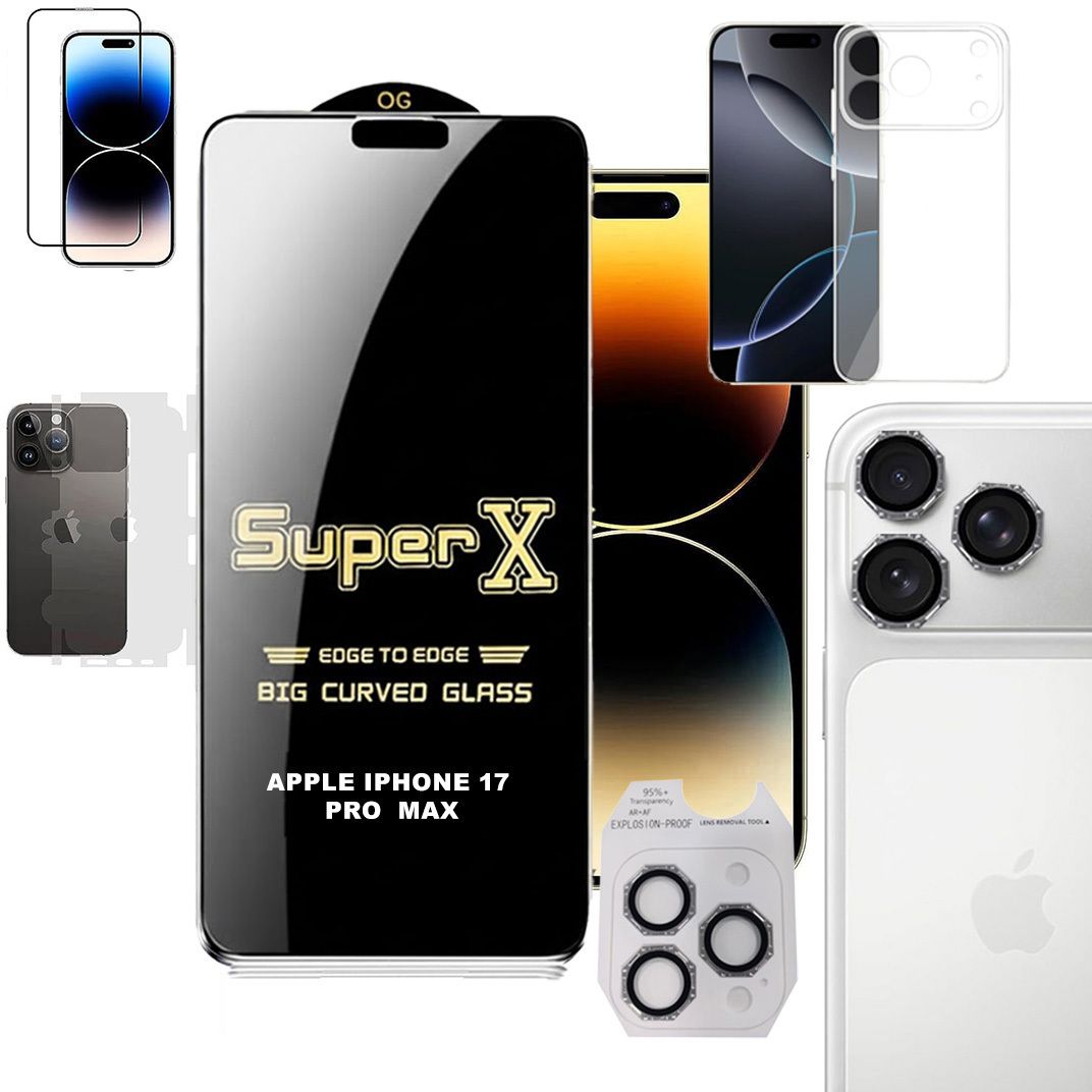 Cover Accessory Combo for APPLE IPHONE 17 PRO MAX BACK COVER|DESINGER RING|SUPER X GLASS|BACK MEMBRANE-image-22