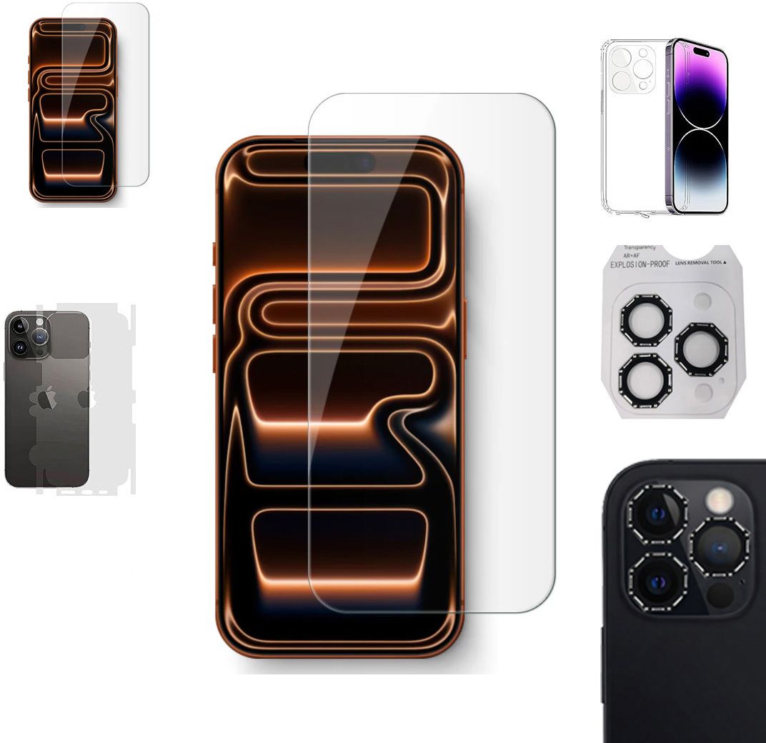Cover Accessory Combo for APPLE IPHONE 17 PRO MAX BACK COVER|OCTA RING|BORDERLESS TEMPERED|BACK MEMBRANE-image-3