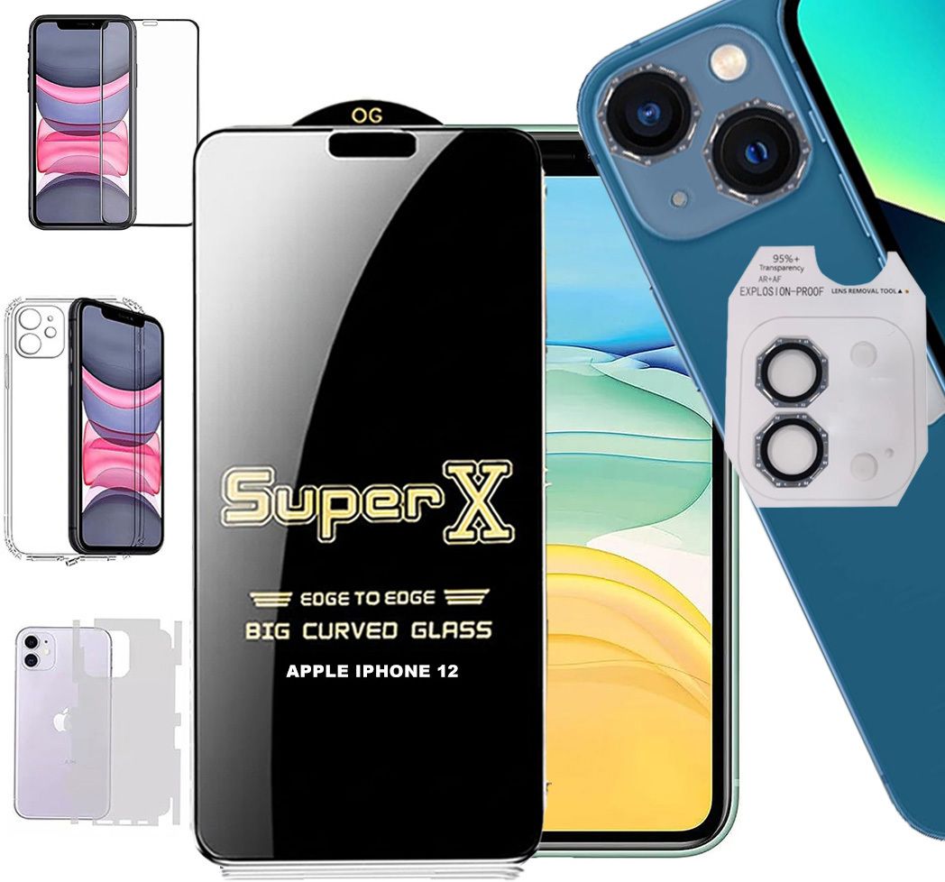 Cover Accessory Combo for APPLE IPHONE 12 BACK COVER|DESINGER RING|SUPER X GLASS|BACK MEMBRANE-image-37