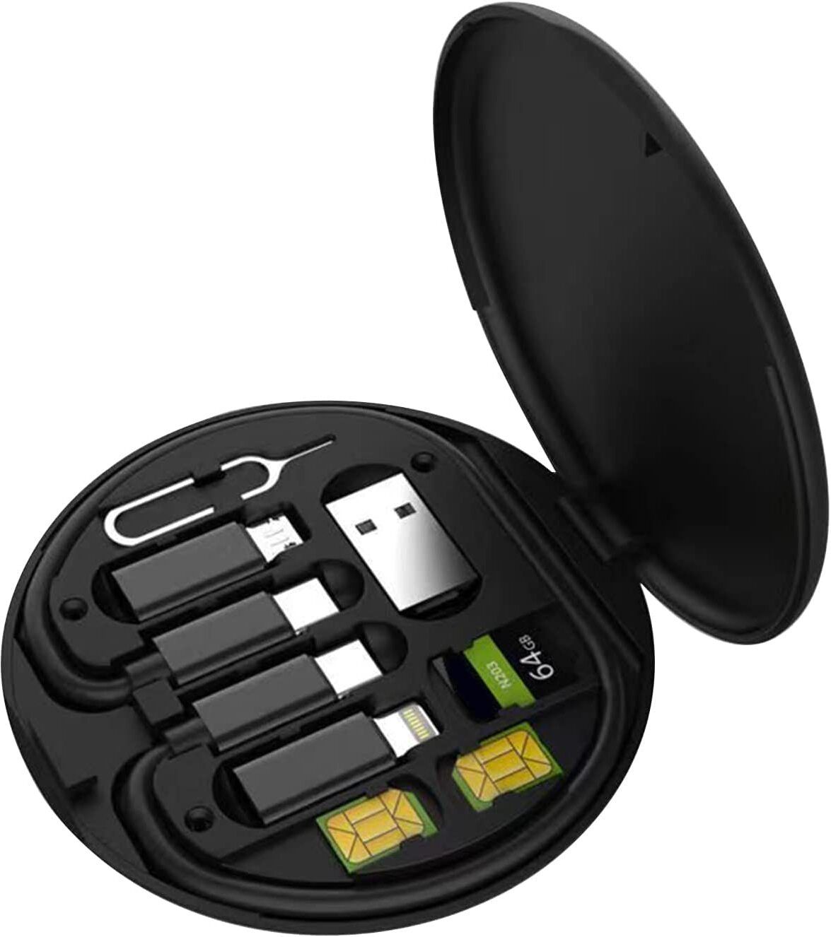 ULTRABYTES USB C to Lightning/Type C/Micro USB Adapter set, Eject Tool & Slots USB Adapter-image-1