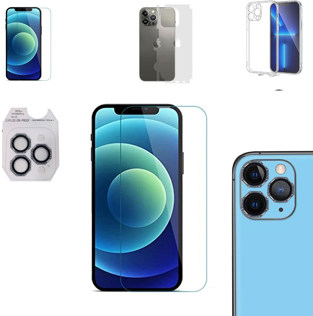 Cover Accessory Combo for APPLE IPHONE 13 PRO BACK COVER|OCTA RING|BORDERLESS TEMPERED|BACK MEMBRANE-image-4