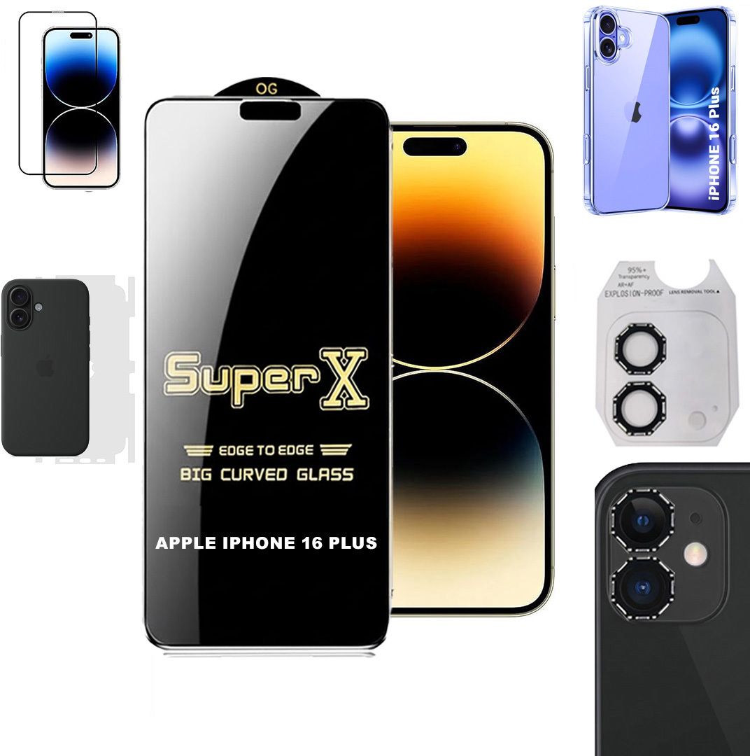 Cover Accessory Combo for APPLE IPHONE 16 PLUS BACK COVER|DESINGER RING|SUPER X GLASS|BACK MEMBRANE-image-33
