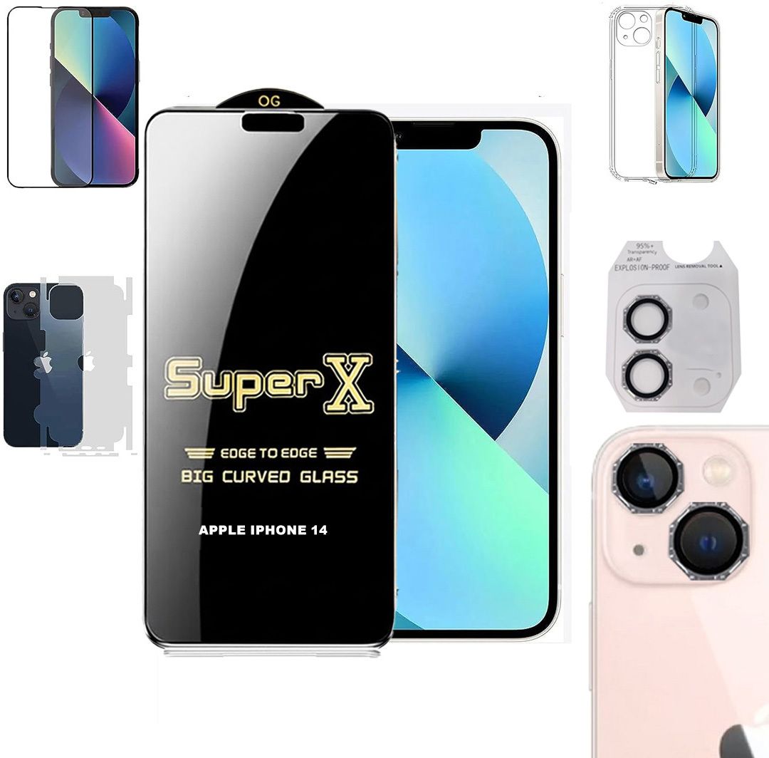 Cover Accessory Combo for APPLE IPHONE 14 BACK COVER|DESINGER RING|SUPER X GLASS|BACK MEMBRANE-image-21