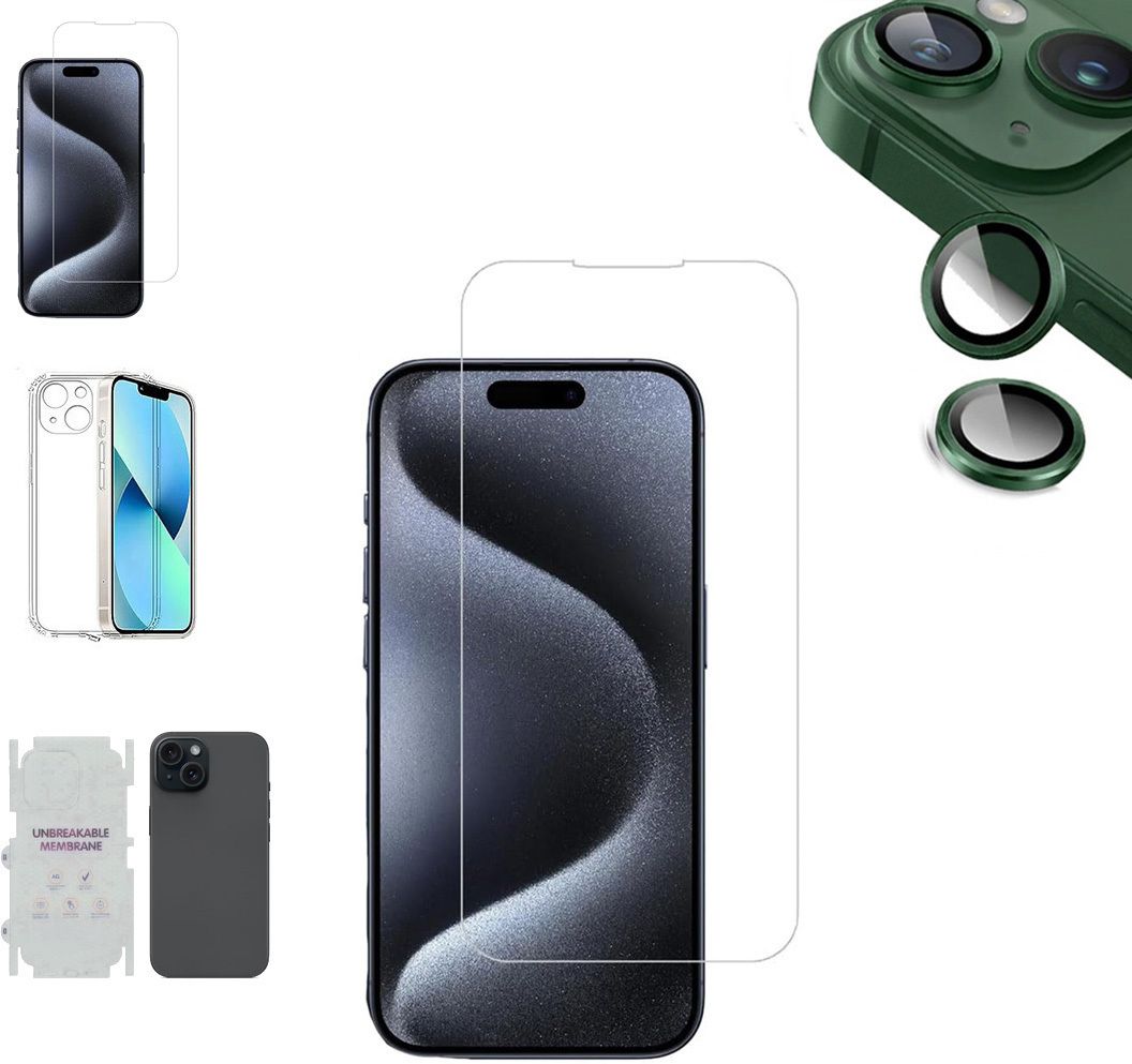 Cover Accessory Combo for APPLE IPHONE 15 BACK COVER|CD RING|BORDERLESS TEMPERED|BACK MEMBRANE-image-25