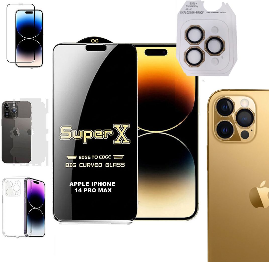 Cover Accessory Combo for APPLE IPHONE 14 PRO MAX BACK COVER|DESINGER RING|SUPER X GLASS|BACK MEMBRANE-image-36