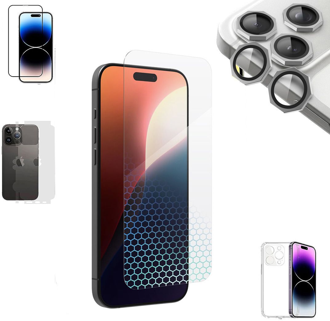 Cover Accessory Combo for APPLE IPHONE 17 PRO MAX BACK COVER|HEXA RING|BORDERLESS TEMPERED|BACK MEMBRANE-image-9