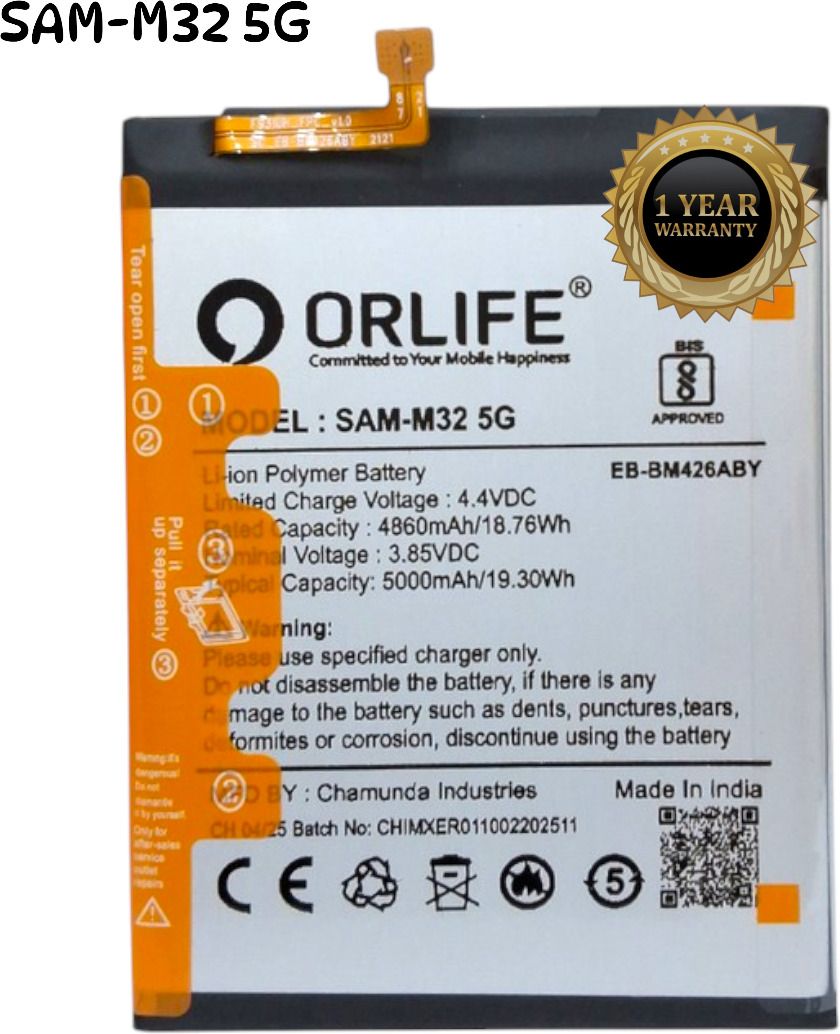 orlife Mobile Battery For Samsung M32 ( EB-BM325ABN ) |M32 ( 1 Year Replacement Warranty )-image-10