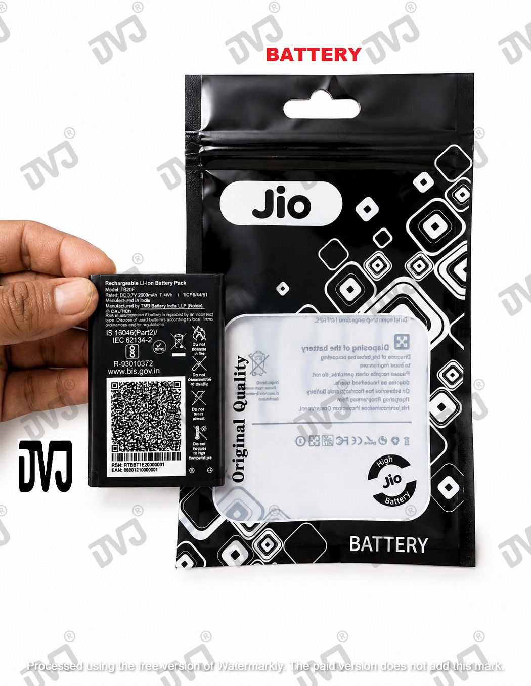 DVJ Mobile Battery For JIO / LYF QC PASSED LYF Jio Phone (All Jio Keypad Phones) Battery - (2000mAh)-image-49