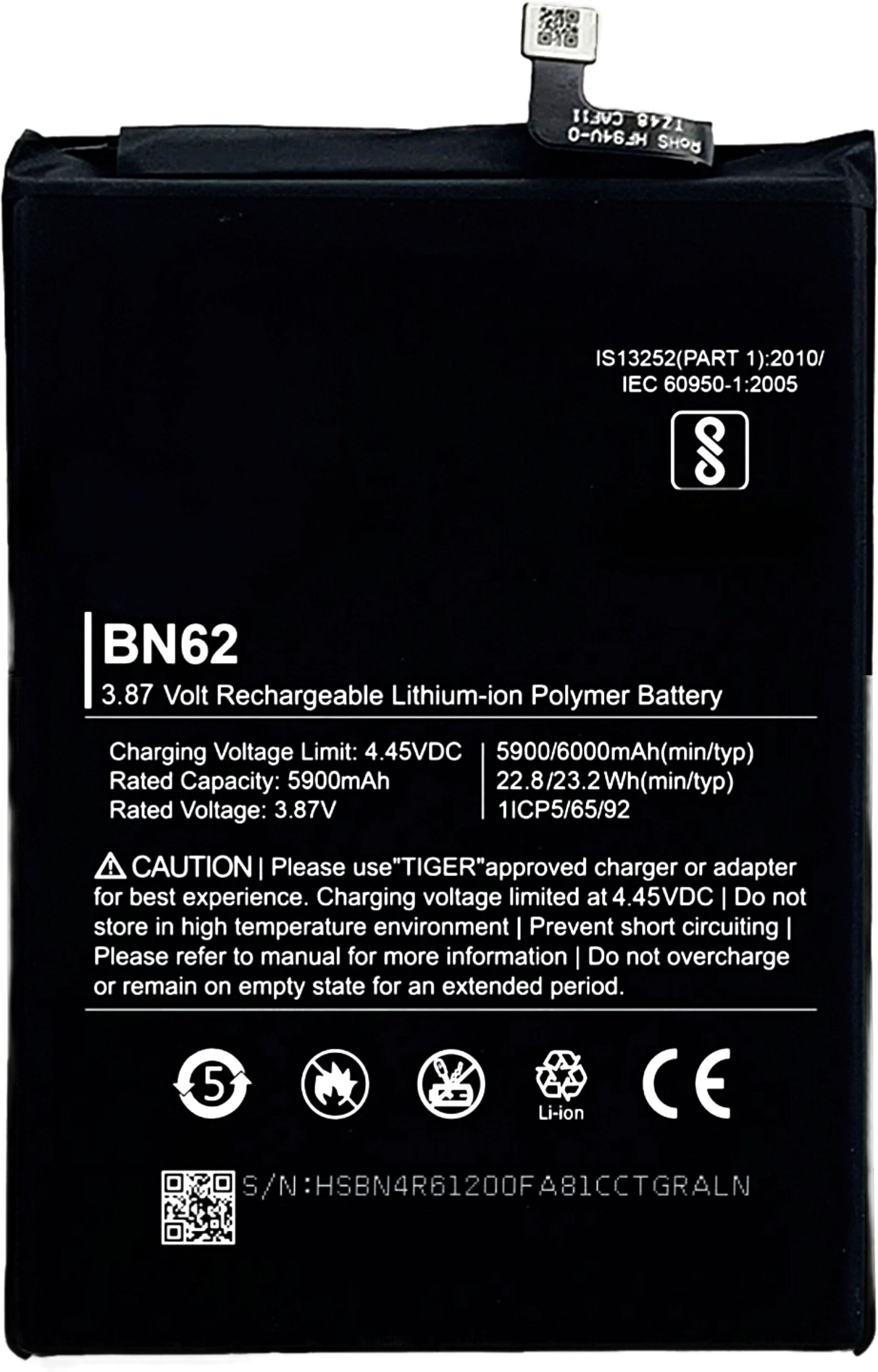 TokTon Mobile Battery ForXiaomi Redmi 9 Power / Redmi Note 9 4G / Redmi 9T / Poco M3 | Model BN62 {6000mAH}-image-13