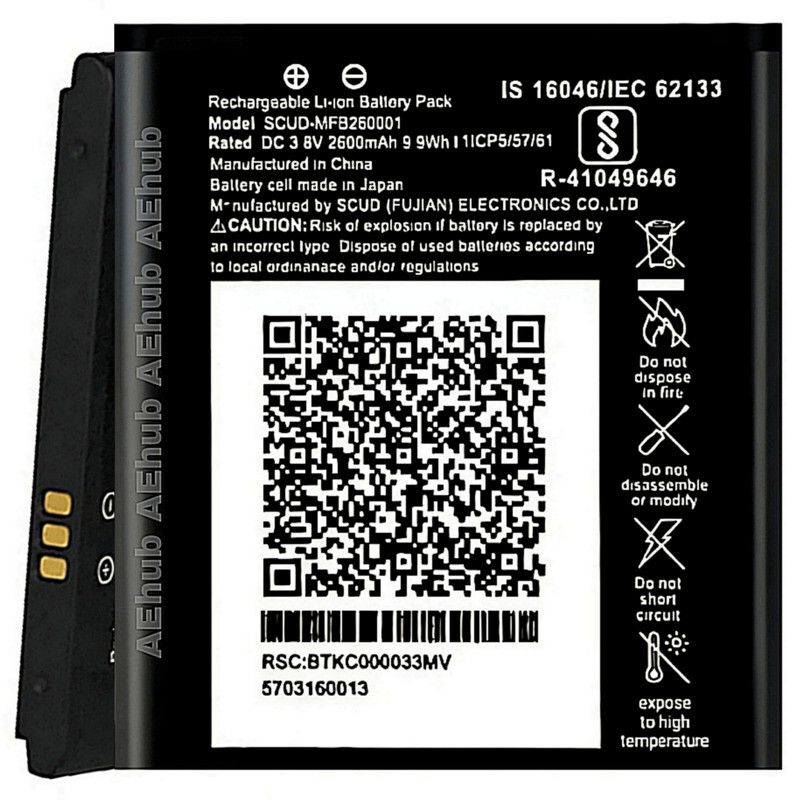 AEHUB Mobile Battery ForJio Fi3/Jio Fi4/Jio Jmr540/Jio Jmr541/Jio Jmr520/Jio Jmr1140/DATA CARD/2600mAh-image-38