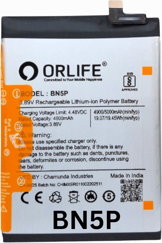 orlife Mobile Battery For Redmi Note 13 5G, Note 13 4G | BN5P ( 1 Year Replacemant Warranty )-image-49