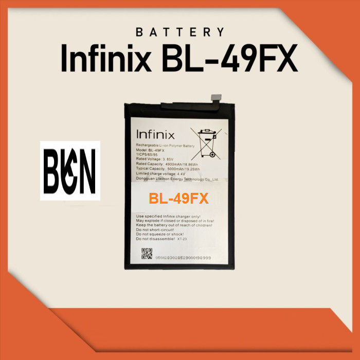 BKN Mobile Battery For INFINIX BL-49fX Battery Compatible for Infinix Smart 6 / SMART 5 - (5000mAh) image 1