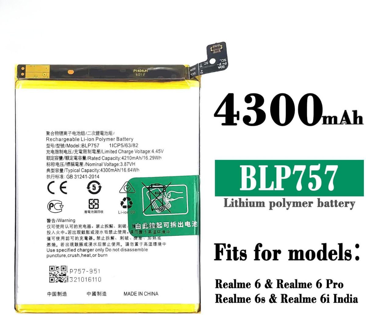 Facelift Mobile Battery For Realme Original BLP757 Battery for Realme 6/6 Pro/ 6S RMX2002 RMX2001RMX2061, RMX2063-image-5