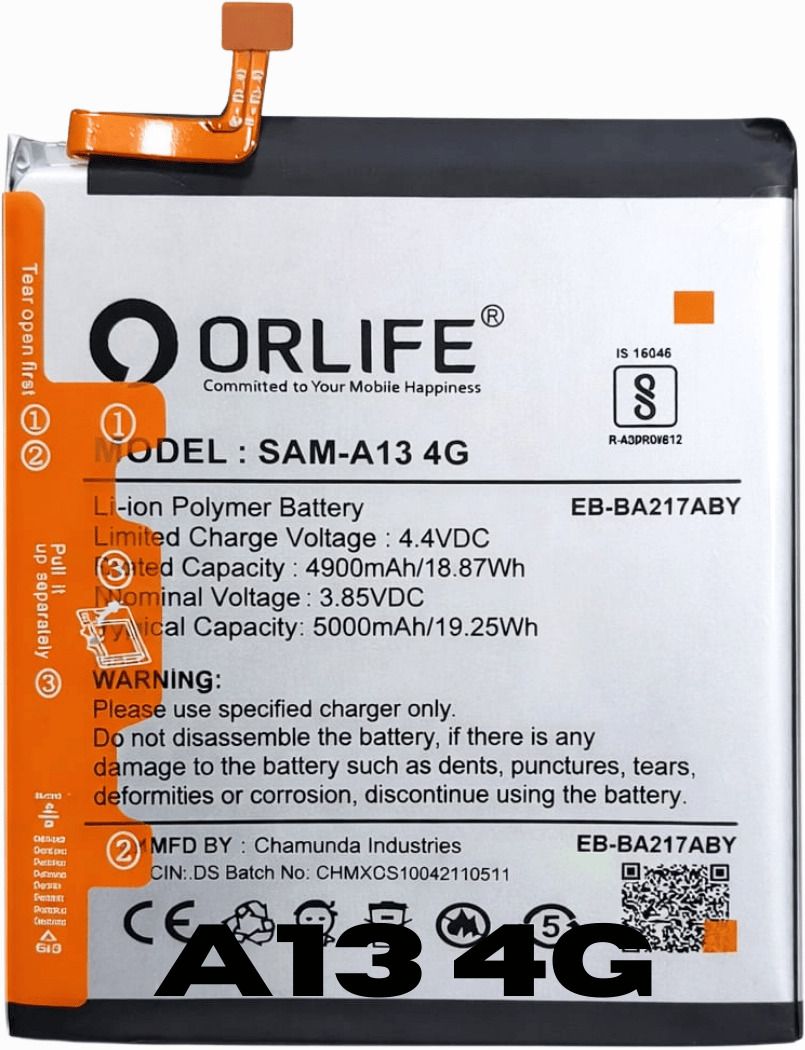 orlife Mobile Battery For Samsung A13 4G, SM-A135F, SM-A137F | A13 ( 1 Year Replacemant Warranty)-image-13