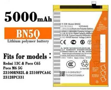 BKN Mobile Battery For XIAOMI / REDMI CERTIFIED BATTERY FOR REDMI 13C 5G / POCO M6 5G / POCO C65 (BN5Q) 5000 MAH-image-23