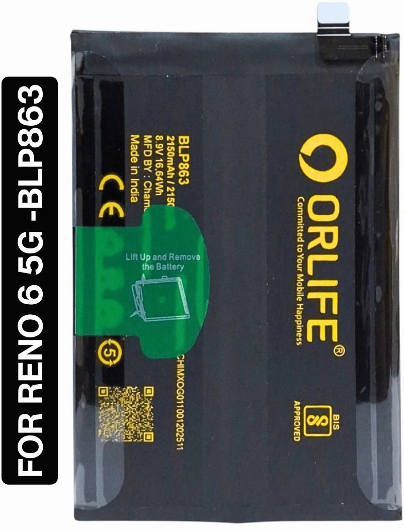 orlife Mobile Battery For Oppo Reno 6 5G | oK9 | Dual Battery BLP863 (1 Year Replacement Warranty )-image-11