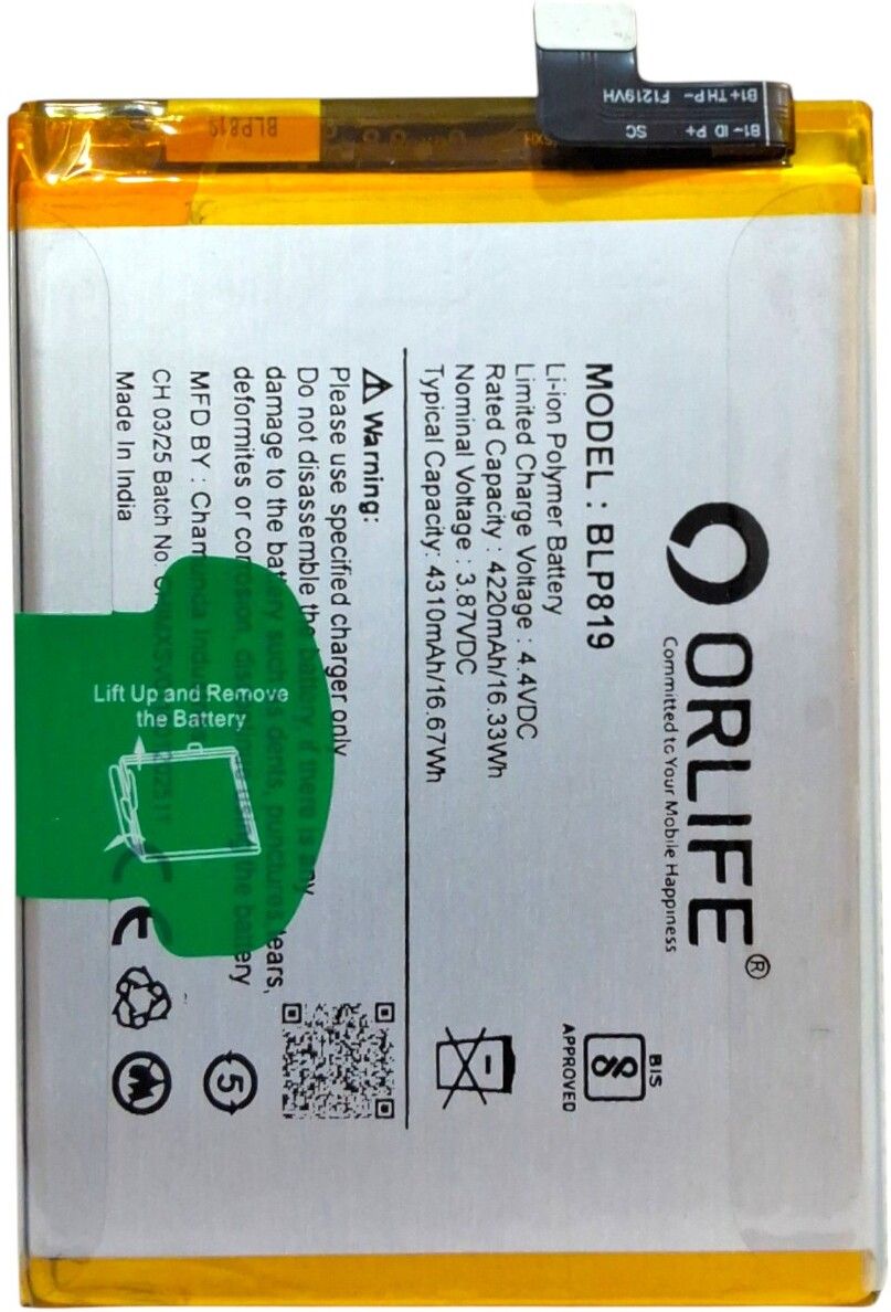 orlife Mobile Battery For Oppo 5 4G Reno6 Z Reno 6Z 5G, BLP819 (1 Year Replacement Warranty)-image-14